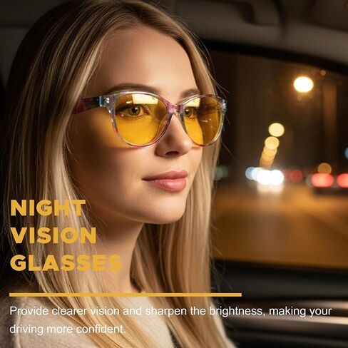LVIOE Night Vision Glasses for Driving Women Men Yellow Glasses for Night Driving Anti Glare Polarized N8091 in Saudi Arabia
