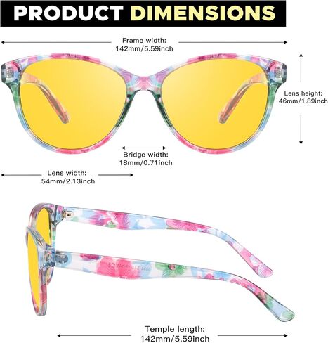 LVIOE Night Vision Glasses for Driving Women Men Yellow Glasses for Night Driving Anti Glare Polarized N8091 in Saudi Arabia
