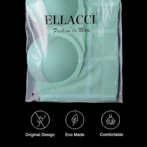 ELLACCI Women's Mesh Bustier Crop Top Push Up Corset Tops Bra Green in Saudi Arabia