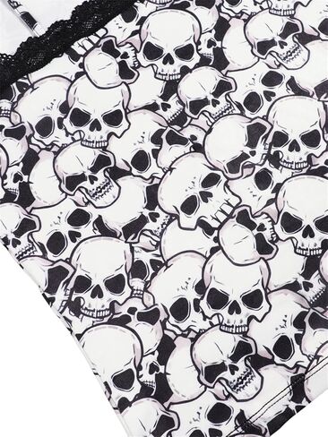 Morvia المرأة التباين الدانتيل الزخارف سكوب الرقبة هالوين الجماجم كل انحاء طباعة كامي القمم الصيف عادية بلا أكمام ملابس علوية in Kuwait