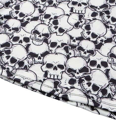 Morvia المرأة التباين الدانتيل الزخارف سكوب الرقبة هالوين الجماجم كل انحاء طباعة كامي القمم الصيف عادية بلا أكمام ملابس علوية in Kuwait