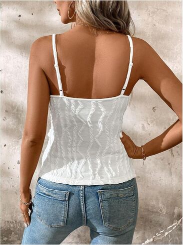 SOLY HUX Women's Wrap V Neck Camisole Top Ruched Spaghetti Strap Going Out Tops in Saudi Arabia