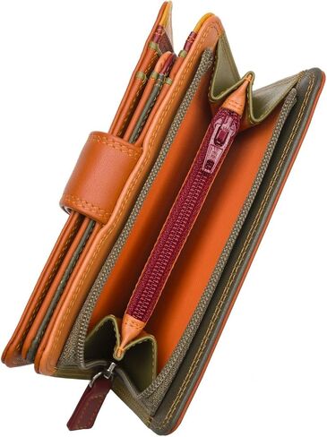mywalit Medium Snap Leather Wallet | 9 Card Slots | ID Window & Zip Coin Pocket | Jamaica | Stylish & Compact Accessory for Men & Women | Perfect for Everyday Use in Saudi Arabia