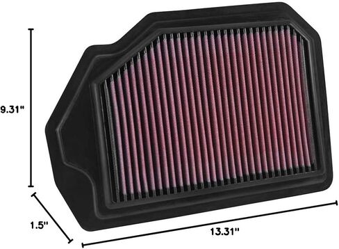 K&N High-Flow Original Lifetime Engine Air Filter: Increase Power: Premium, Washable: Compatible with 2015-2020 Genesis/Hyundai: G80, Genesis, 33-5019 in Saudi Arabia