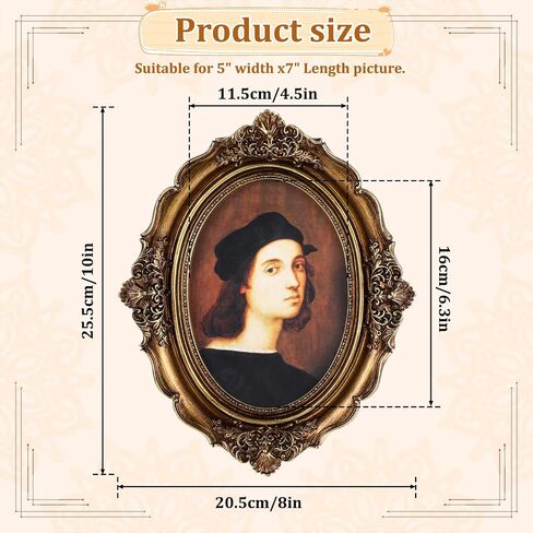 Vintage Picture Frame 5 x 7 Inch Oval Antique Bronze Gold Photo Frames with Glass Front, Bronze Gold Tabletop Display for Tabletop and Wall Hanging, Art Deco, Photo Gallery, Home Decor, Displays in Saudi Arabia