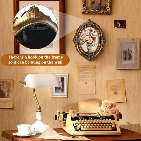 Vintage Picture Frame 5 x 7 Inch Oval Antique Bronze Gold Photo Frames with Glass Front, Bronze Gold Tabletop Display for Tabletop and Wall Hanging, Art Deco, Photo Gallery, Home Decor, Displays in Saudi Arabia