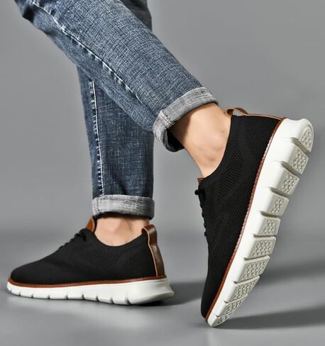 Men's Fashion Sneaker Dress Shoes Casual Oxfords Sneakers Business Breeze Tennis Comfortable Lace-Up Lightweight Walking Shoes Anti Slip Running in Saudi Arabia