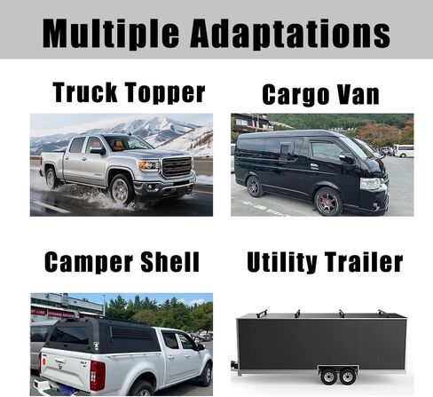 60 "بيك اب العارضة شاحنة توبر سلم رف العربة شل سقف الرف لشاحنة مقطورة فان غطاء الرف - الألومنيوم الأسود in Kuwait