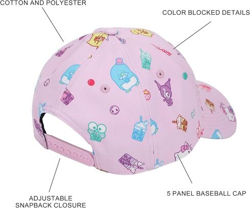 Hello Kitty and Friends AOP Drinks Sublimation On Poly B2 Structured Ball Cap Traditional Adjustable in Saudi Arabia