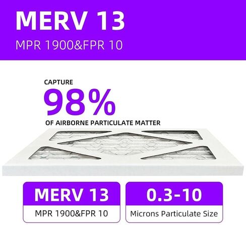 16 3/8x21 1/2x1 Merv 13 (4 pack) مرشح الهواء المطوي (الحجم الفعلي: 16 3/8 "x21 1/2" x3/4 ") MPR 1900 & FPR 10 ، مرشحات الهواء الفرن in Kuwait
