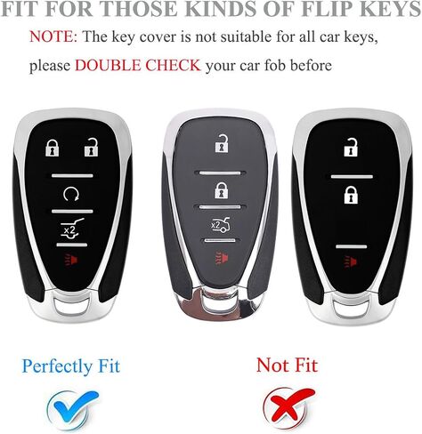 Key Fob Cover with Keychain Compatible with Chevy, Key Fob Case Fits for Chevy Malibu Camaro Equinox Cruze Tahoe Traverse Blazer Volt Bolt Car Accessories Smart Key Protector, Purple Black in Saudi Arabia