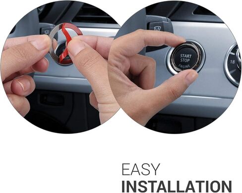حلقة زر إيقاف التشغيل kwmobile متوافقة مع BMW BMW 3 Series E90/E91/E92/E93 - غطاء تقليم السيارة من ألياف الكربون - أسود in Saudi Arabia