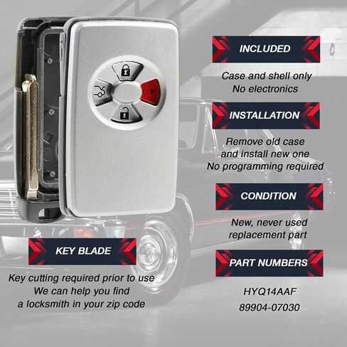 Replacement for 2005-2007 Toyota Avalon 4-Button Remote Key Fob Shell Case HYQ14AAF in Saudi Arabia