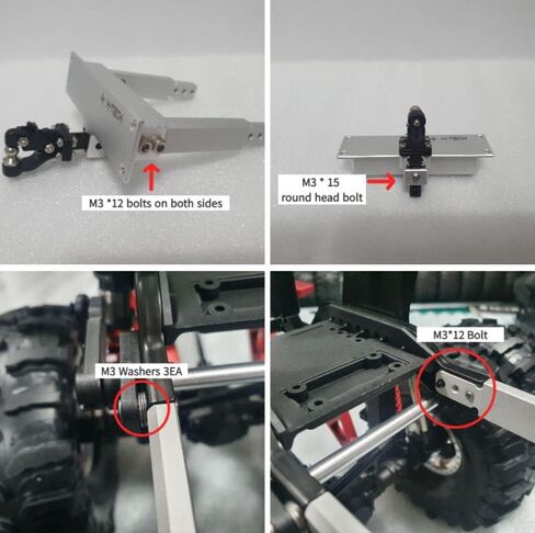 H-TECH RC CEN Racing Ford F450 SD 1/10 RTR مخصص ثنائي وصلة سحب الشاحنة Muont in Kuwait