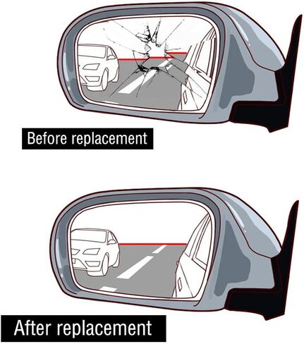 NEYASU Driver Left Side Mirror Glass fit for 2007 2008 2009 2010 Volvo V70 XC70 2007-2014 XC90 Flat Glass Replacement with Adhesives No Heated LH in Saudi Arabia