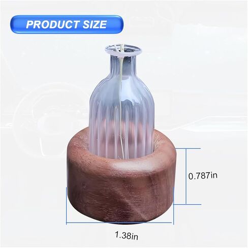 Car Flower Vase Clip, Mini Wooden Car Air Vent Clip, Auto Vent Decorative Plant Holder with Glass Tube, Vehicle Dash Ornament Decorations, Universal Automotive Interior Charm Accessories (Round) in Saudi Arabia