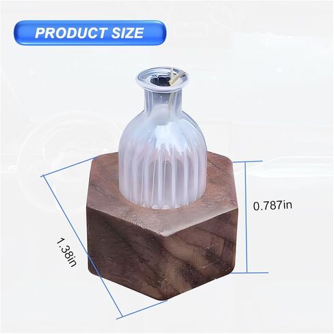 Car Flower Vase Clip, Mini Wooden Car Air Vent Clip, Auto Vent Decorative Plant Holder with Glass Tube, Vehicle Dash Ornament Decorations, Universal Automotive Interior Charm Accessories (Round) in Saudi Arabia