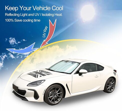 Windshield Sunshade for Subaru BRZ/Toyota 86 2012-2025 Front Window Sun Shade Foldable Reflective Sun Visor Custom Sunscreen UV Blocker Privacy Protector HeatShield Keep Your Car Cooler (Silver) in Saudi Arabia