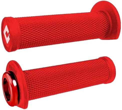 Generic MP+ ODI RUFFIAN No Waffle 2.1 Lock-on ATV/PWC Grips (125mm) Bright RED- Thumb Throttle - USA Made in Saudi Arabia