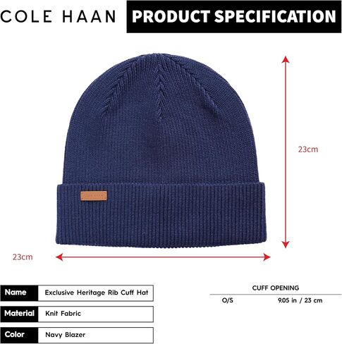 Cole Haan Heritage Rib Cuff Wool Beanie Hat, One Size in Saudi Arabia