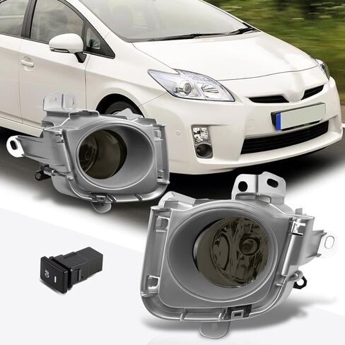 PM PERFORMOTOR Front Bumper Fog Lights+Bezel+Switch+Wiring Compatible with Prius 10-12,Smoked Lens in Saudi Arabia