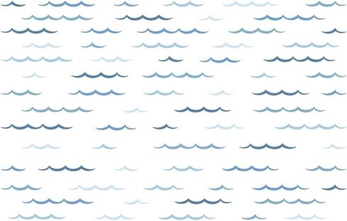 SUPERDANT Blue Ocean Waves Wall Stickers 100pcs Minimalist Sea Waves Wall Decor Curved Lines Sticker Vinyl DIY Decor Art for Kids Bedroom Baby Nursery Livingroom Home TV Background Decals 46x11in in Saudi Arabia