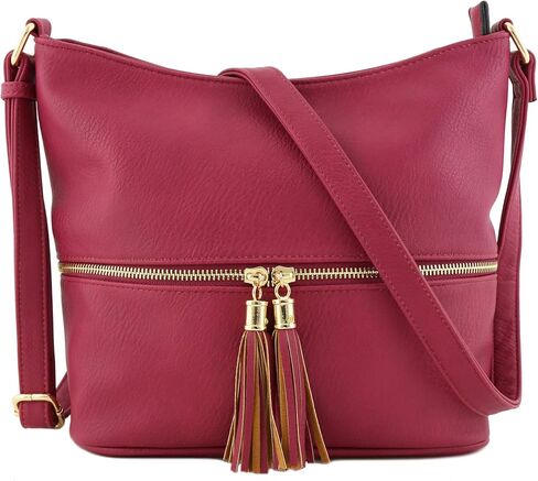 FashionPuzzle Lightweight Tassel Zipper Bucket Crossbody Bag in Saudi Arabia
