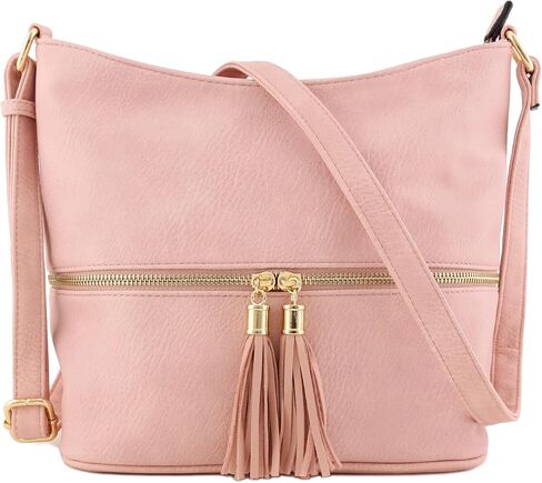 FashionPuzzle Lightweight Tassel Zipper Bucket Crossbody Bag in Saudi Arabia
