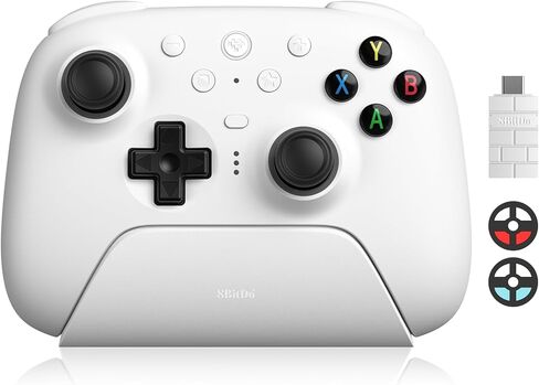 8BitDo Ultimate 2 Wireless Controller with TMR Joysticks for Windows & Android, Gaming Controller with Switchable Hall Effect/Tactile Triggers, RGB Fire Ring, 8Speed Wireless Tech, Charging Dock, Purple in Saudi Arabia