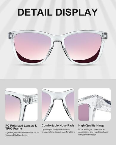 Trendy Polarized Sunglasses Women, Lightweight UV400 Polarized Glasses For Fishing Birthday Gift for Driving Beach in Saudi Arabia