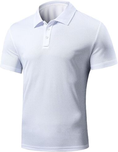 Men's Polo Shirts Short Sleeve Casual Moisture Wicking Dry Fit Solid Golf Shirts in Saudi Arabia