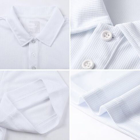 Men's Polo Shirts Short Sleeve Casual Moisture Wicking Dry Fit Solid Golf Shirts in Saudi Arabia
