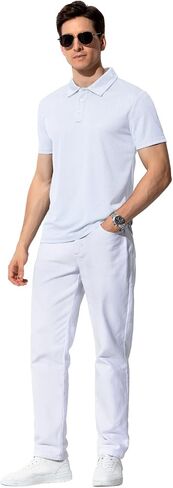 Men's Polo Shirts Short Sleeve Casual Moisture Wicking Dry Fit Solid Golf Shirts in Saudi Arabia