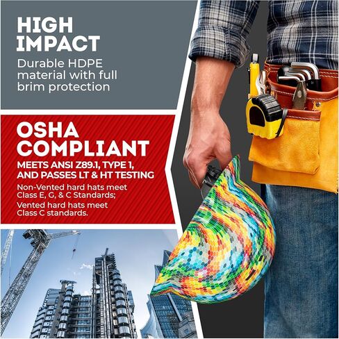 Acerpal Full Brim Vented Carbon Fiber Design Hard Hats Gloss Finish OSHA Hard Hat for Construction with 6-Point Suspension in Saudi Arabia