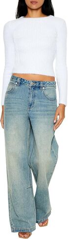 Forever 21 Womens Ribbed Fuzzy Knit Sweater in Saudi Arabia