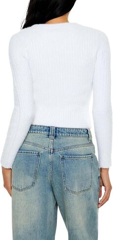 Forever 21 Womens Ribbed Fuzzy Knit Sweater in Saudi Arabia