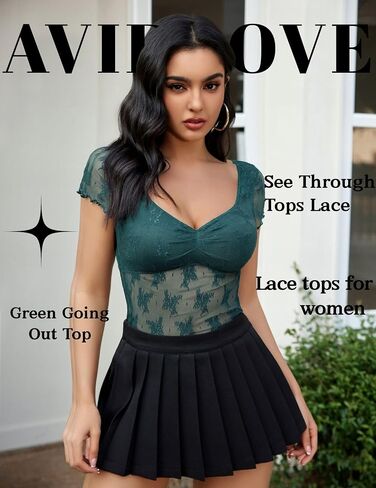 ملابس داخلية نسائية Avidlove شبكية شفافة ومثير ورقبة مربعة وملابس داخلية قصيرة الأكمام in Saudi Arabia
