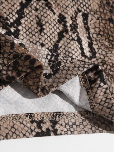 Women's One Shoulder Snakeskin Graphic Crop Top Animal Print Sleeveless Summer Tank Tops in Saudi Arabia