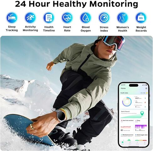 Fitness Rings for Men, Smart Ring Health Tracker with Heart Rate,Sleep Tracker, Step Tracker, No Subscription Fee, Waterproof Smart Ring for iPhone & Android(Black 12) in Kuwait