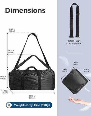 حزمة جميع حقيبة القراصنة القراصنة على الأثقال ، حقيبة رياضية رياضية مقاومة للماء ، حقيبة أسبوعية قابلة للطي 32 لترًا لللياقة والمشي لمسافات طويلة والتخييم (أسود) in Kuwait