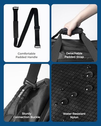 حزمة جميع حقيبة القراصنة القراصنة على الأثقال ، حقيبة رياضية رياضية مقاومة للماء ، حقيبة أسبوعية قابلة للطي 32 لترًا لللياقة والمشي لمسافات طويلة والتخييم (أسود) in Kuwait