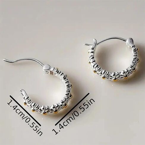Silver Daisy Hoop Earrings Simple And Fashionable All-Match Earring Accessories in Saudi Arabia