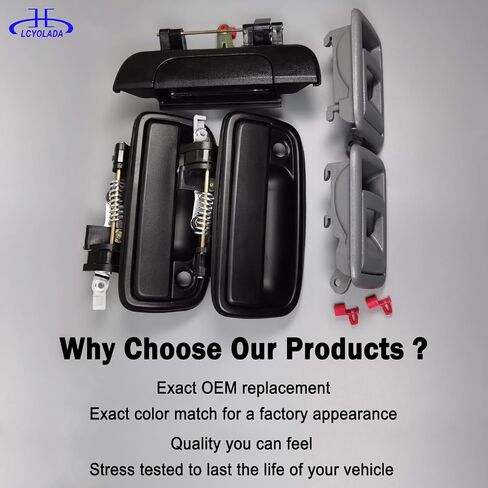 مقبض الباب الخارجي ومجموعة مقبض الباب الداخلي متوافقة مع 1995-2000 Toyota Tacoma، يستبدل #69220-35020، 69210-35020،6909035010 in Kuwait
