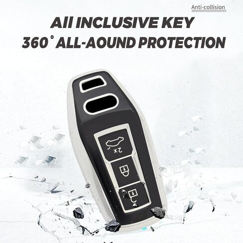 HIBEYO TPU Key Fob Cover Fit for Audi 2025 A5 A5L A6 A6L Q6L Q6 RS Q6 RS6 SQ6 S6 e-tron Accessories Key Shell Cover Smart Remote Auto Key Fit for 2025 Audi Protector-B Keychain Black in Saudi Arabia