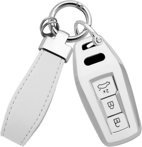 HIBEYO TPU Key Fob Cover Fit for Audi 2025 A5 A5L A6 A6L Q6L Q6 RS Q6 RS6 SQ6 S6 e-tron Accessories Key Shell Cover Smart Remote Auto Key Fit for 2025 Audi Protector-B Keychain Black in Saudi Arabia