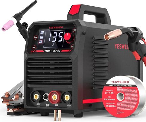 YESWELDER FLUX-135 MINI 135Amp MIG Welder,110V Flux Core Gasless Welder, Flux MIG/Lift TIG/Stick 3-in-1 Welding Machine in Kuwait