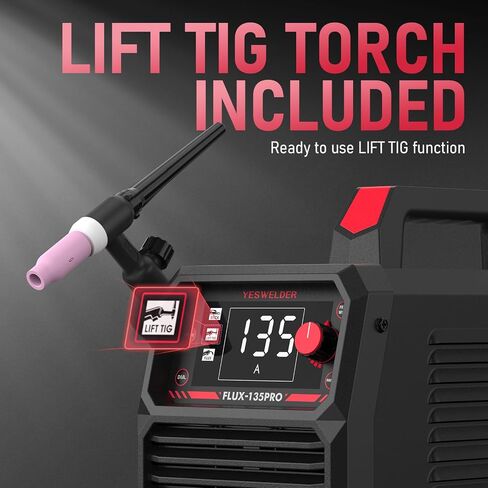 YESWELDER FLUX-135 MINI 135Amp MIG Welder,110V Flux Core Gasless Welder, Flux MIG/Lift TIG/Stick 3-in-1 Welding Machine in Kuwait