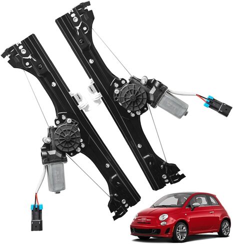 منظم نوافذ الطاقة الأمامي الأيسر ومجموعة المحرك المتوافقة مع Fiat 500 1.4L 2012 2013 2014 2015 2016 2017 2018 2019 يستبدل رقم الجزء 751-648: 68070267AC 68070267AD 68070267AE - جانب السائق in Saudi Arabia