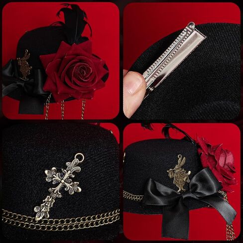 Steampunk Mini Bowler Hat Punk Top Hat Steampunk زي الملحقات مشبك شعر صغير للنساء حفلة الهالوين in Kuwait