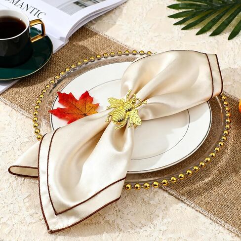 Napkin Rings Set of 24,Gold Leaf Napkin Rings Bulk for Party Decoration Dinning Table Everyday Family Gatherings - A Great Tabletop Decor(Gold) in Kuwait